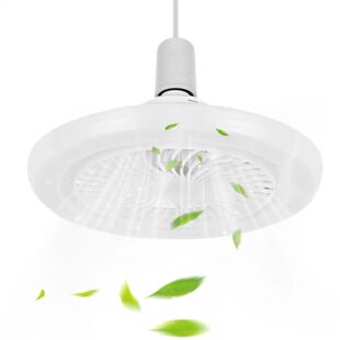 Modern Ceiling Fan With Remote Control Lighting Lamp E27
