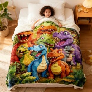 kids for blanket pattern Cartoon dinosaur Cute winter