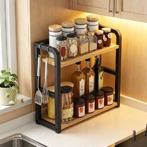 2-Tier Metal Countertop Shelf, Space Saving Organizer for