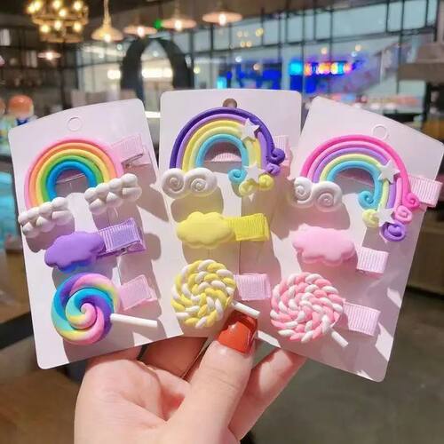 Rainbow Cloud Duckbill Hair Clips - Candy Rainbow Style for