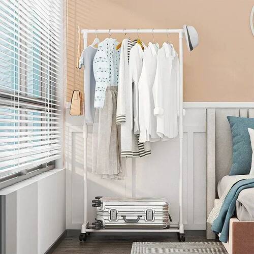 Clothes Rack Movable Telescopic Floor Standing Hanger with