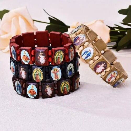 Wooden  Bracelet - Elegant  Icon Stickers,