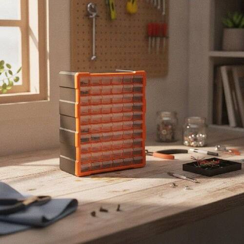Vertical Drawer Storage Cabinet with Transparent Pull-out