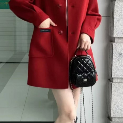 2025秋冬新款双面羊绒大衣女中长款韩版宽松羊毛呢子外套