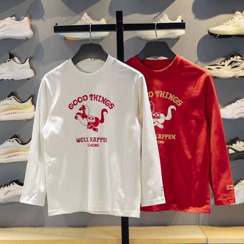 李宁卫衣儿童宽松运动长袖文化衫