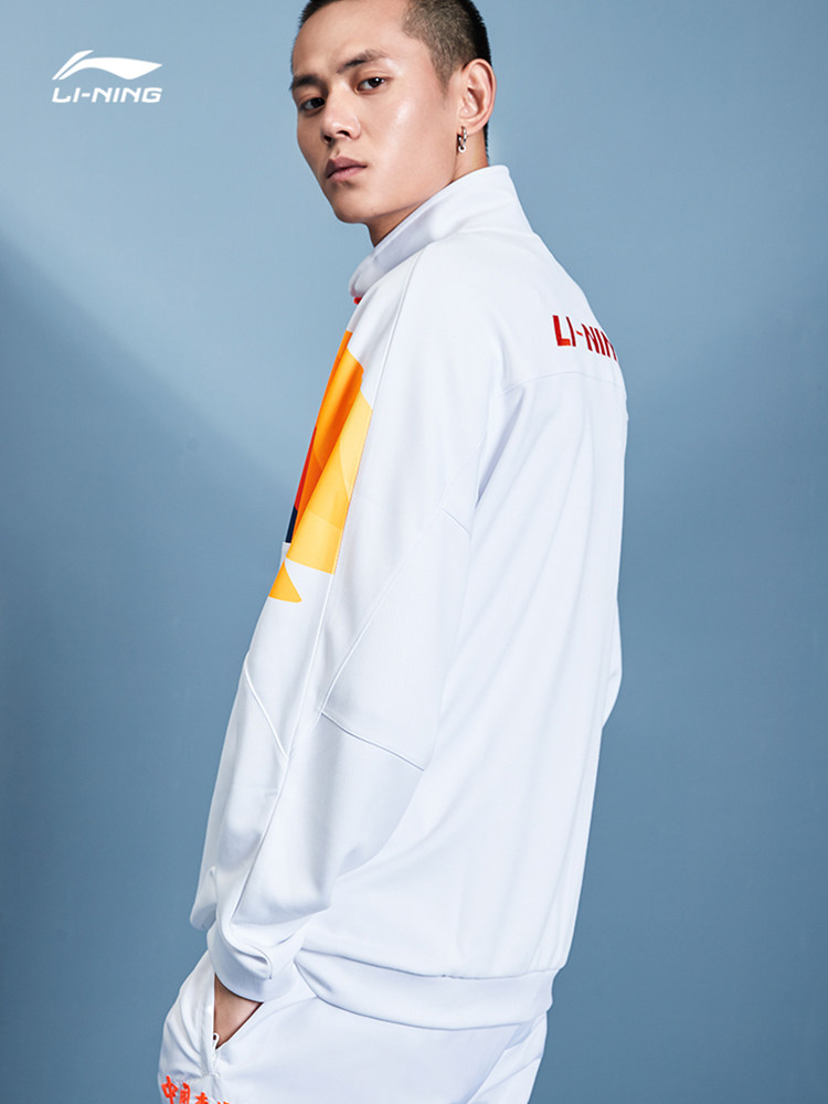 중국 리 닝 뉴욕 패션 위크 재킷 남자 봄 가을 새로운 재킷 카디건 긴 소매 스탠드 칼라 패션 스포츠웨어