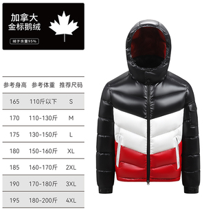 蒙口羽皇加拿大进口95鹅绒考度拉三色拼接男女同款羽绒服外套821