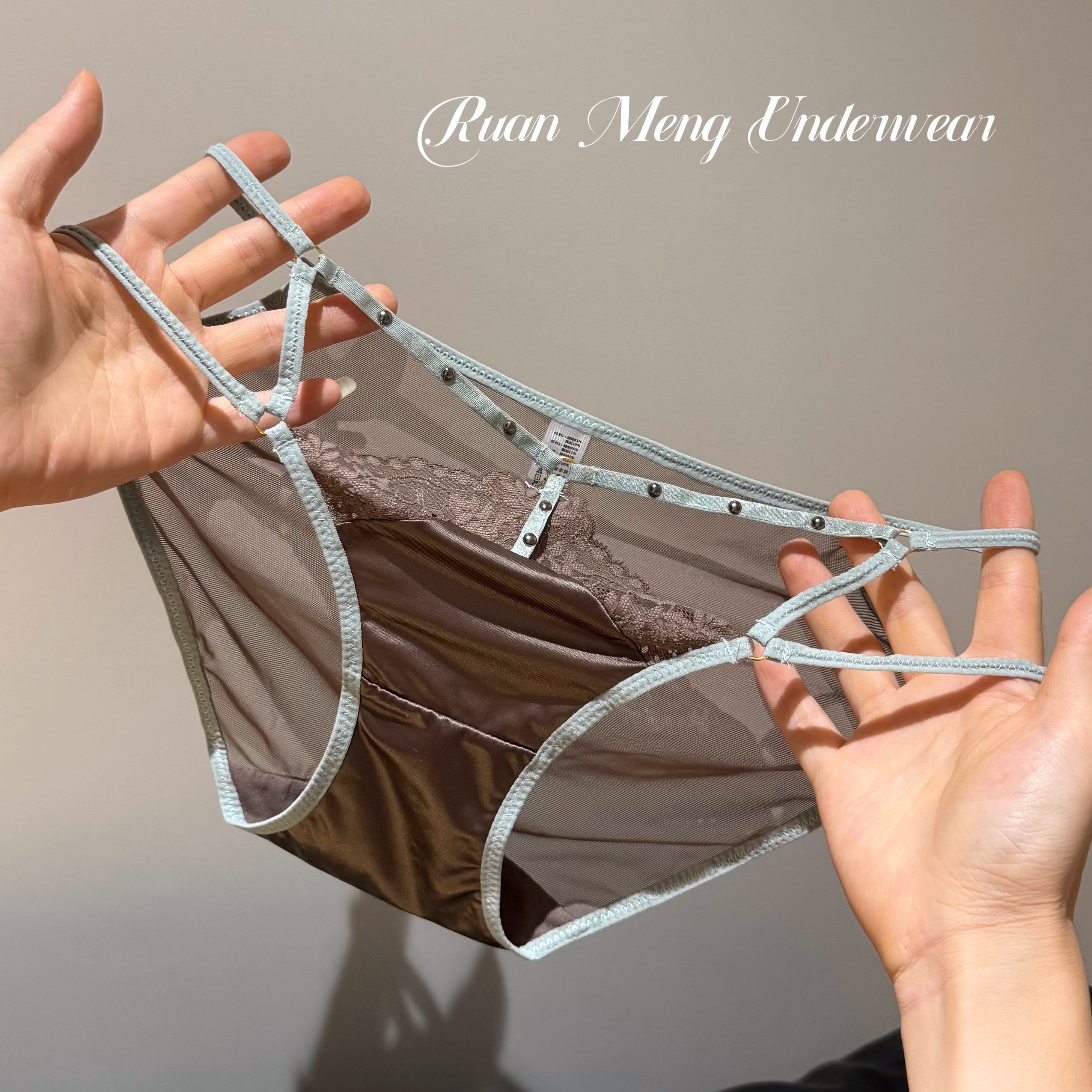 欧美风性感蕾丝内裤女低腰镂空网纱透视纯欲风辣妹风女士三角裤