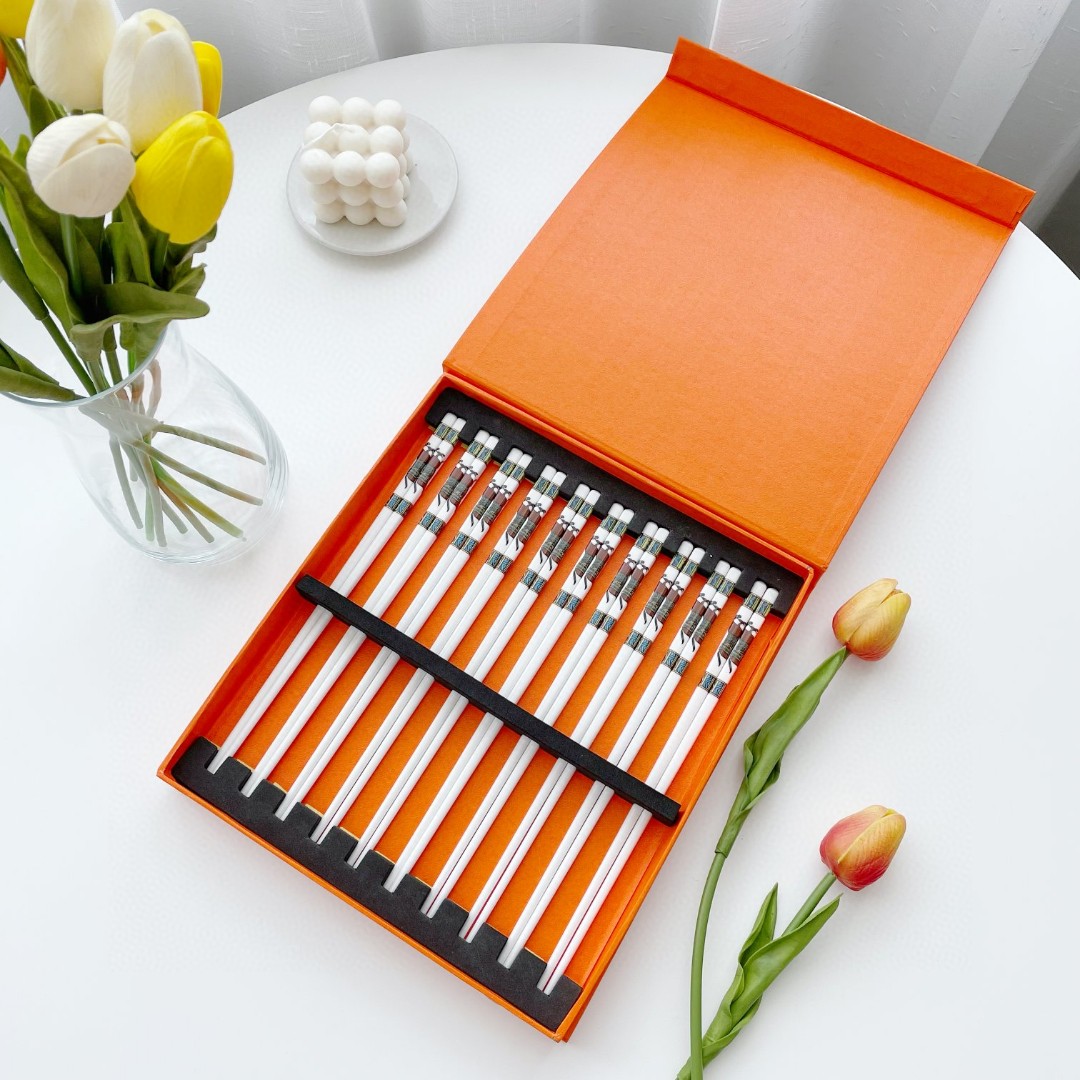 H家高骨瓷中式欧式筷子 10双礼盒装