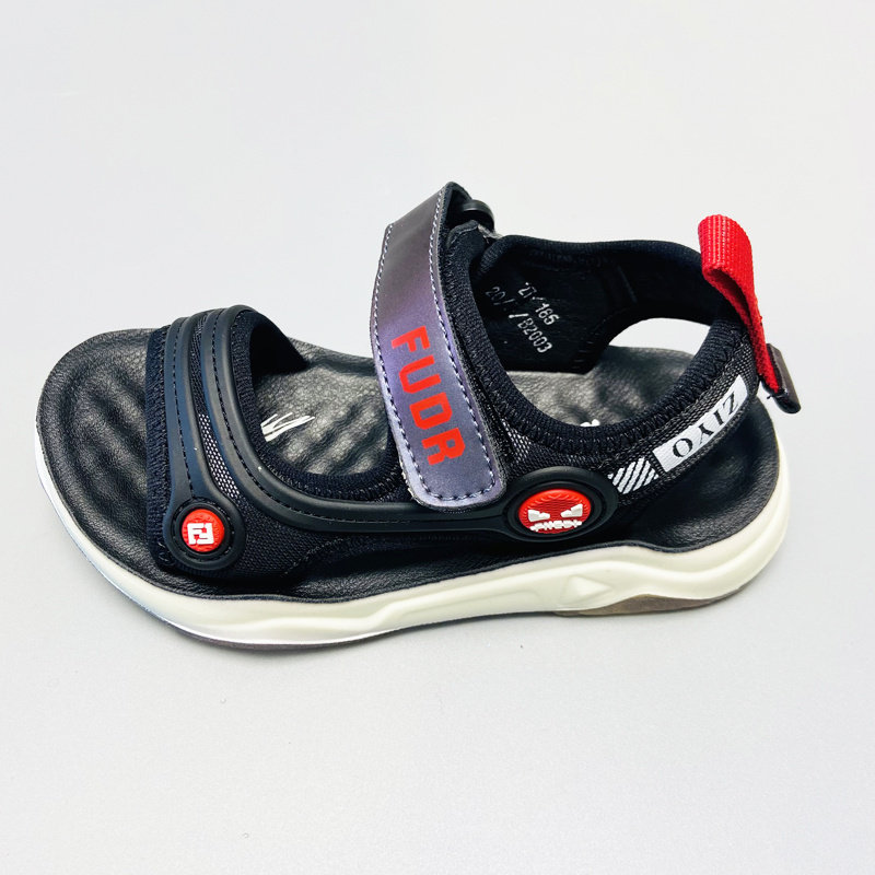 2022夏季新款福得隆童鞋男童凉鞋儿童软底软面防滑露趾户外沙滩鞋