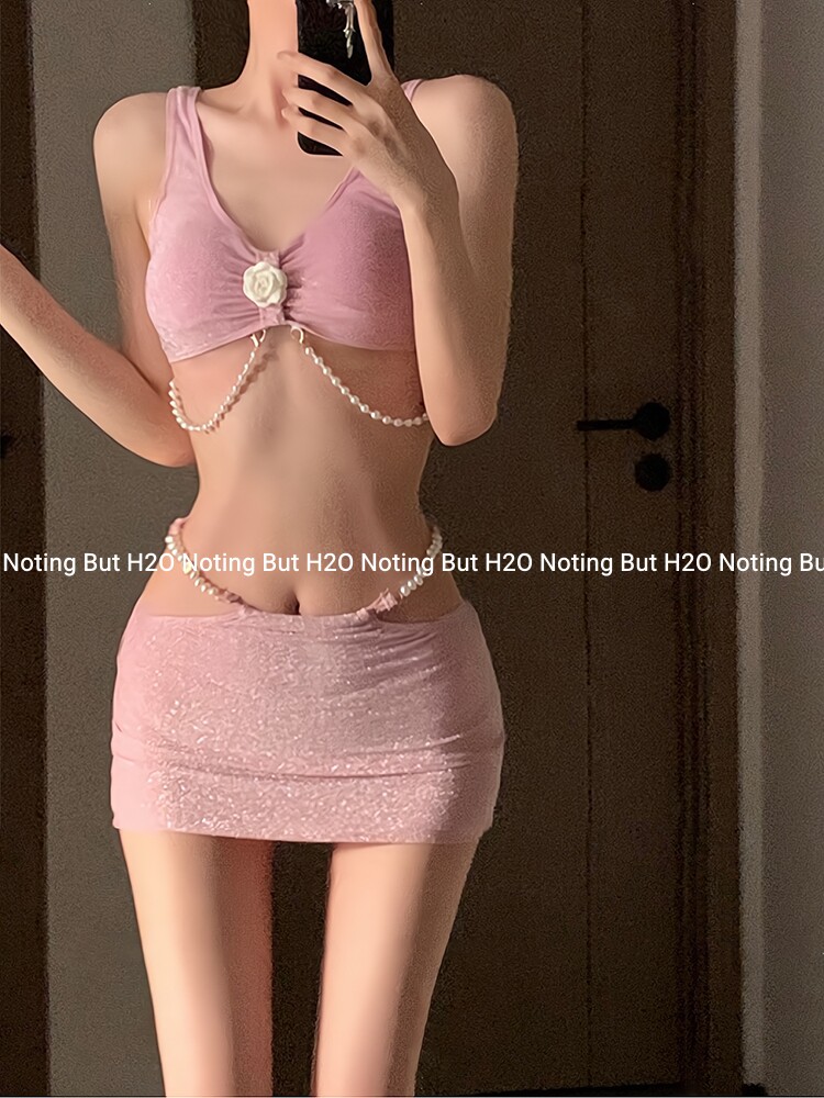 泳衣女三件套比基尼甜美性感泳装温泉度假新款夏季小香风保守韩版
