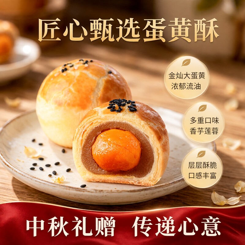 2026麦轩月饼麦轩蛋黄莲蓉香月饼