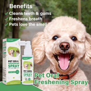 Fast Dog/Cat Teeth Spray: Plaque & Odor Remover for All Pets