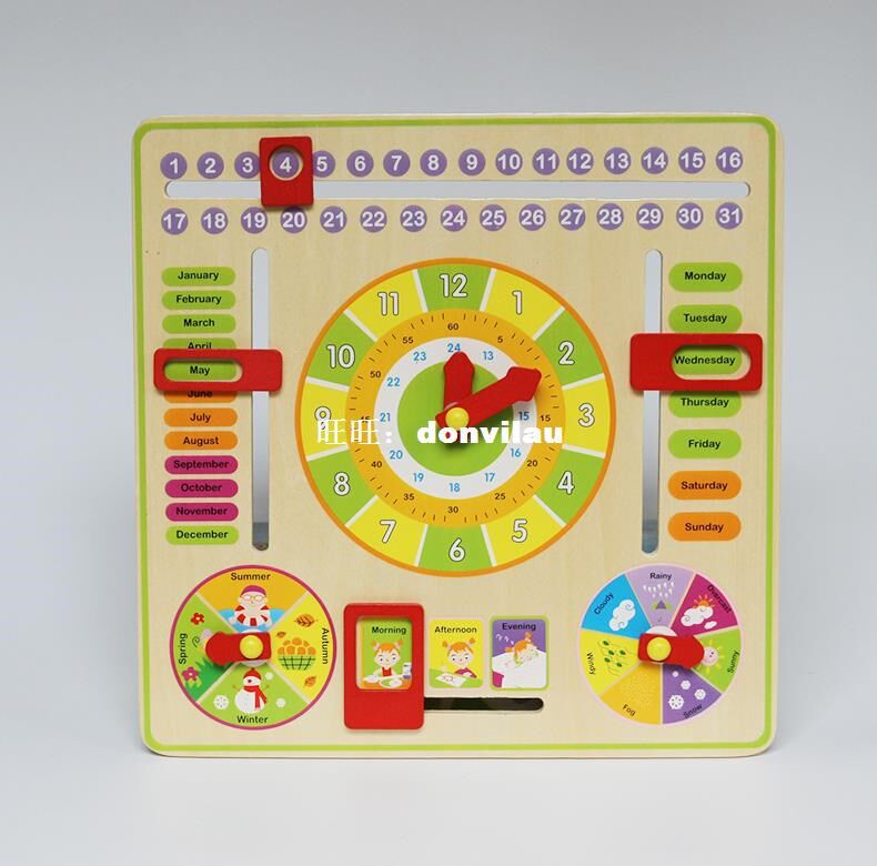 Baby Kids Toy Cartoon Calendar and Clock Wood Numbers Math Pin the Home accessories , Creative Jewelry , Gift ideas  category - from Buy2taobao.com to provide professional Taobao agent buy service