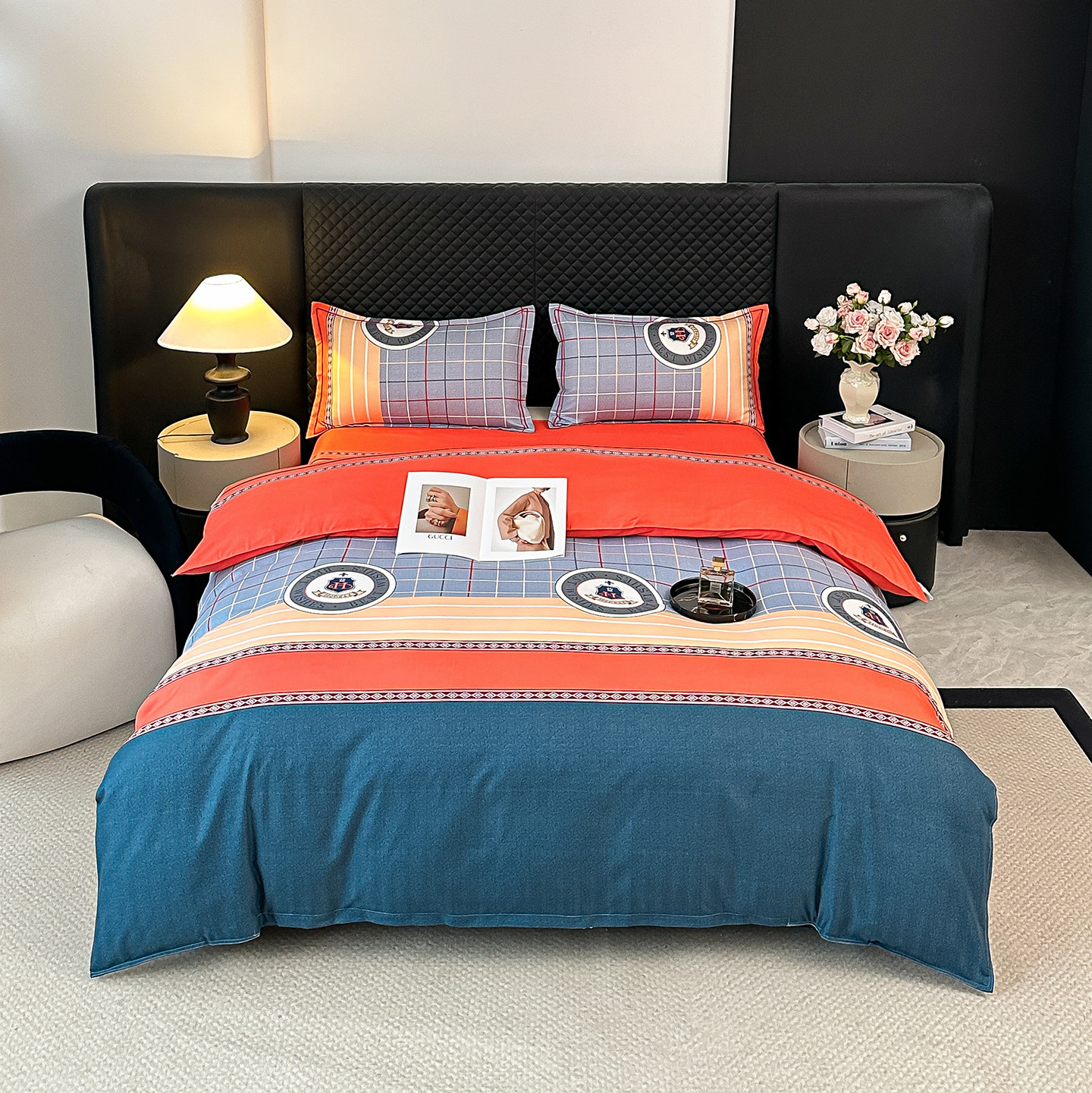 欧式英伦皇家全棉磨毛四件套活性印花健康亲肤床单被套1.8米床2.0