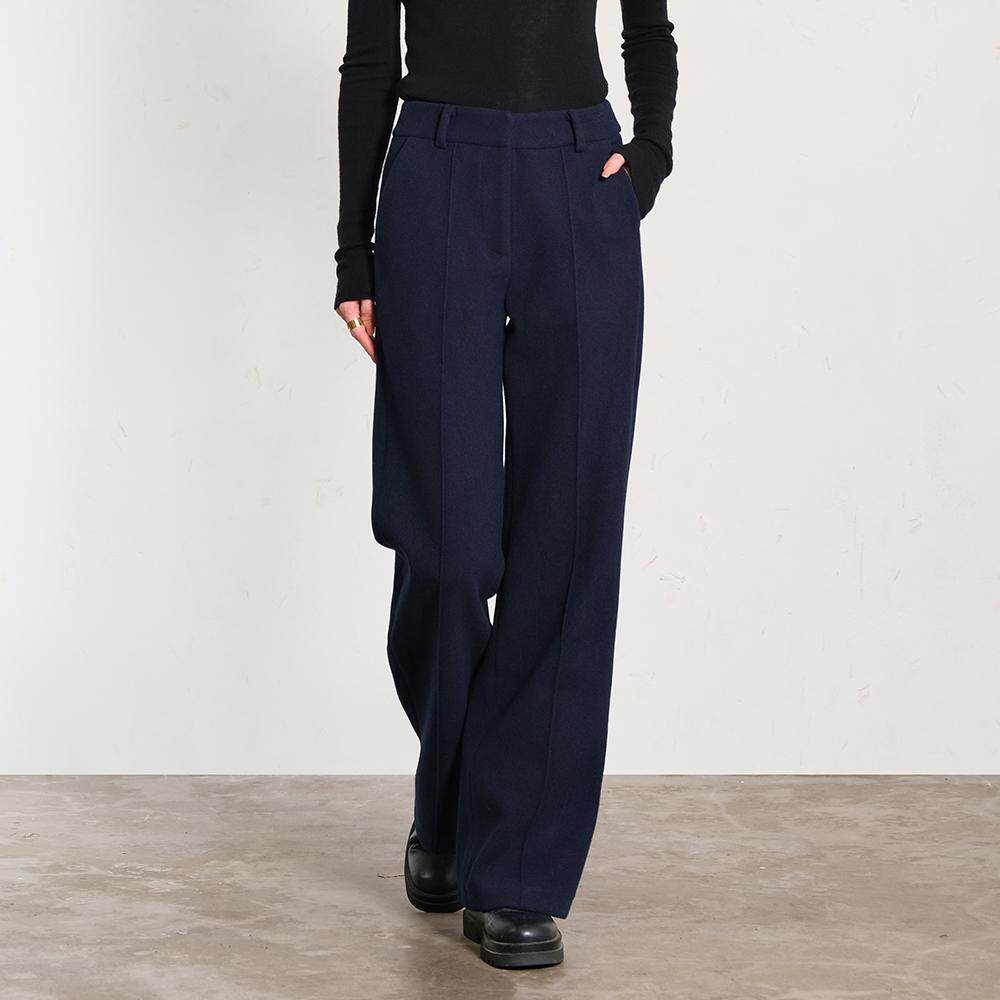 伦敦推荐羊毛混纺阔腿裤