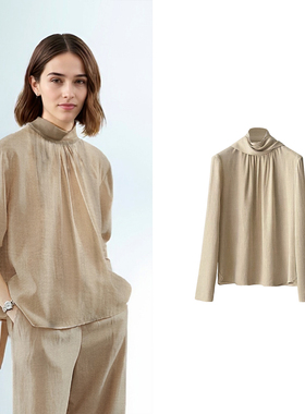 圣典2026春秋季新款原创设计感小众衬衫女飘带领衬衫气质通勤上衣