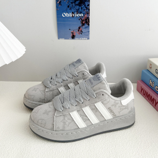 厚底增高面包鞋 男士 休闲板鞋 春季 运动鞋 子男鞋 潮流新款 女情侣 鞋