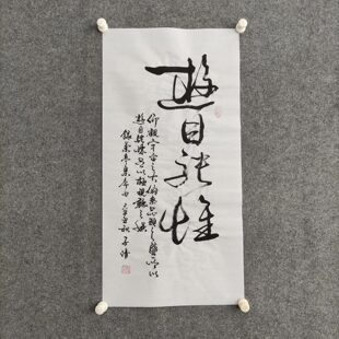 游目骋怀 书法作品手写真迹客厅背景墙字画装裱可定制挂画装饰画