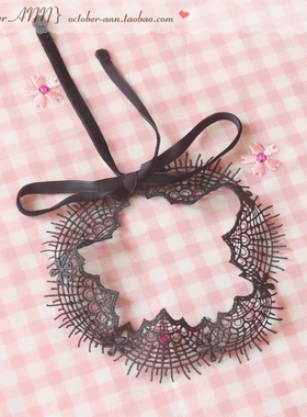 choker无扣系带洛丽塔白色项链