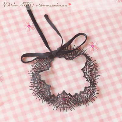 choker无扣系带洛丽塔白色项链