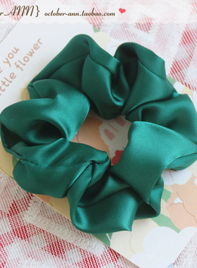 满15元包邮大肠圈发圈女墨绿色韩国扎丸子头头花ins法式复古发绳