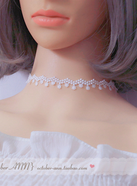 choker蕾丝系带简约大方风锁骨链