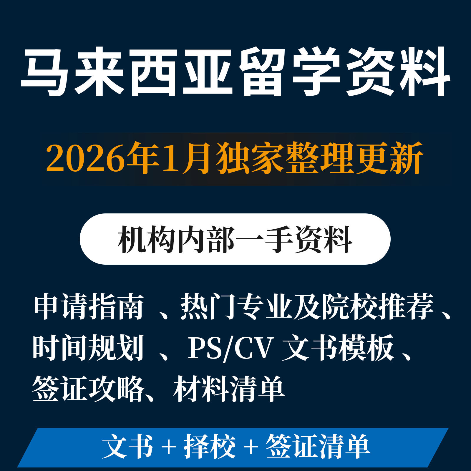 马来西亚本硕博留学申请资料清单设计素材/源文件