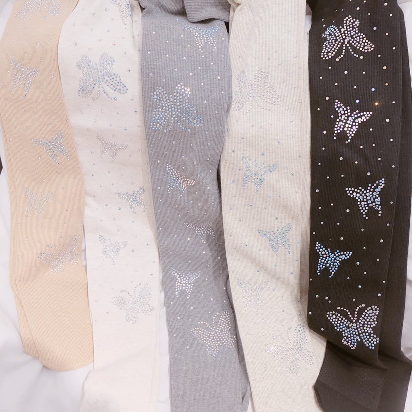 网红爆款带钻针织棉女厚连裤袜