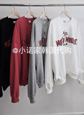 小诺家韩国votus慵懒卡通图案字母印花减龄阔版男女