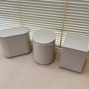 奶油北欧中古百搭带盖分类干湿 秒sha市面上百垃圾桶好看还中用