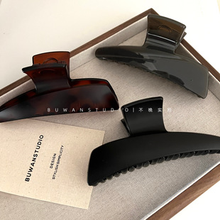 气质高级感 果冻色磨砂玳瑁黑色简约抓夹大号鲨鱼夹头饰 春夏新款