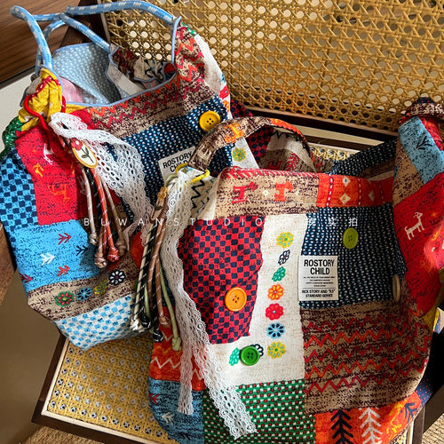 波西米亚民族风单肩手提包帆布包