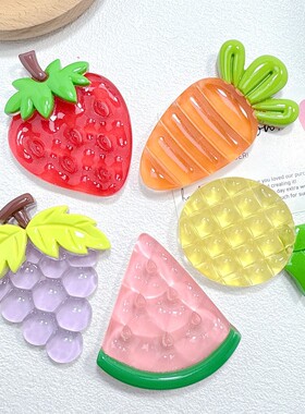 新款超大号夜光亮面仿真水果diy手工盲袋洞洞鞋发夹树脂饰品配件