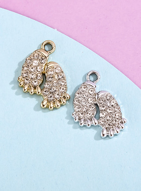 脚丫配饰挂件小吊坠简约镶钻合金饰品配件diy手链项链服饰钥匙扣