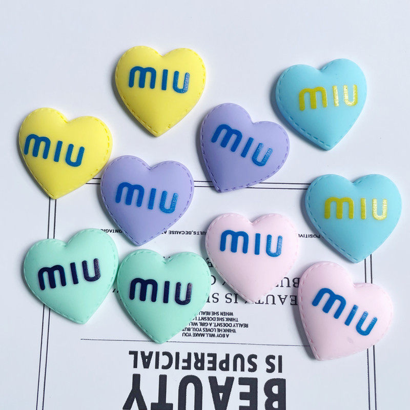 MIU桃心爱心树脂贴片手机壳水杯发饰发夹饰品配件DIY创意手工材料