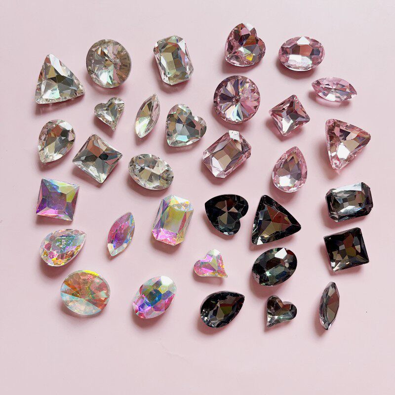 水晶玻璃钻水滴爱心几何异形水晶钻 手机壳鞋服diy配件发饰材料