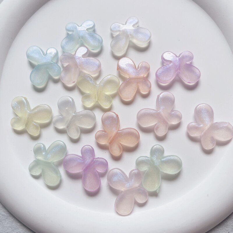 细闪夜光人鱼姬蝴蝶 diy穿孔珠饰品配件鞋花材料