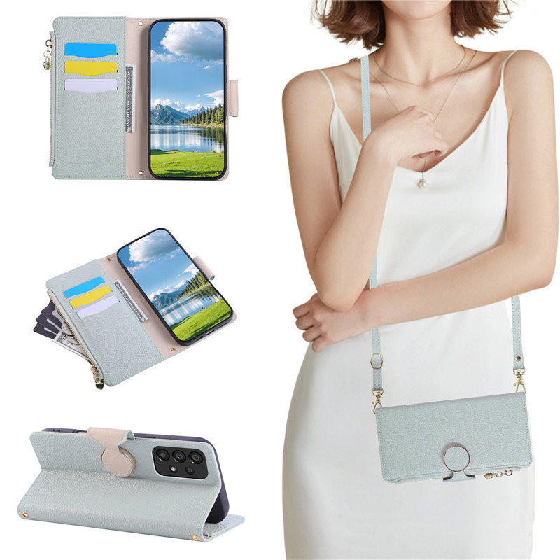 三星A23手机壳33斜挎A13翻盖皮套