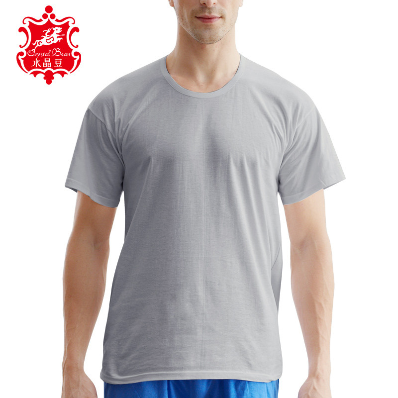 중년 및 노인을위한 언더 셔츠 남성용 순면 라운드 넥 코튼 노인 셔츠 노인용 느슨한 바닥 반팔 플러스 사이즈 조끼