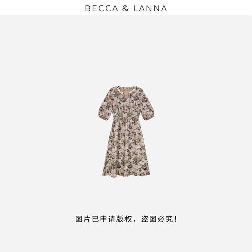 朵姐甄选 D0287 名家张林根非遗四经绞罗桑蚕丝复古碎花连衣裙