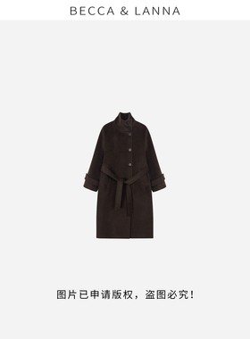 朵姐甄选 新年骆马战袍 D0194 立领长款骆马羊驼毛呢外套