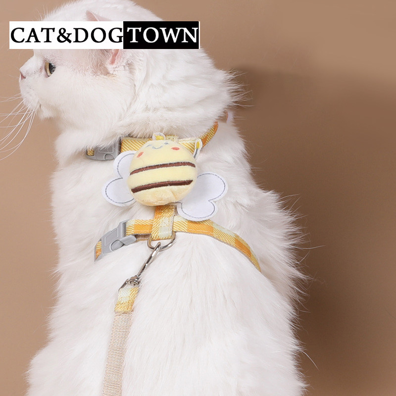 日本猫牵引绳防挣脱猫咪链子工字型胸背带防走失遛猫神器宠物外出