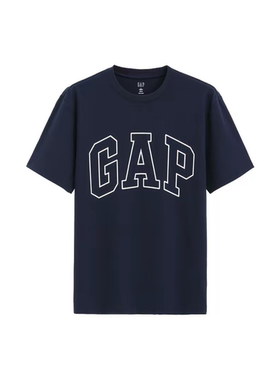 GAP 纯棉印花logo宽松休闲上衣短袖春季T恤 男款