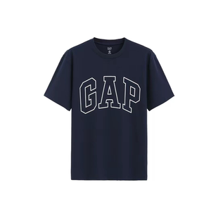 男款 GAP T恤 春季 纯棉印花logo宽松休闲上衣短袖