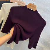 春秋薄款 打底纯色简约针织衫 修身 上衣洋气韩版 半高领中袖 2026新款