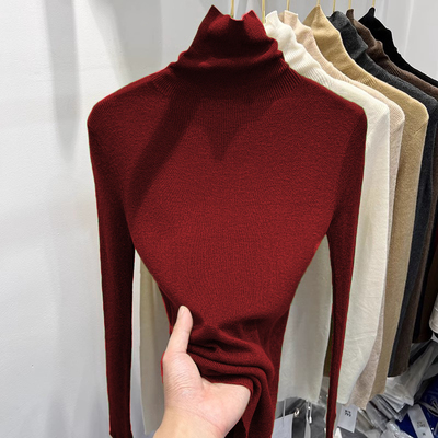 羊毛堆堆领内搭针织打底衫