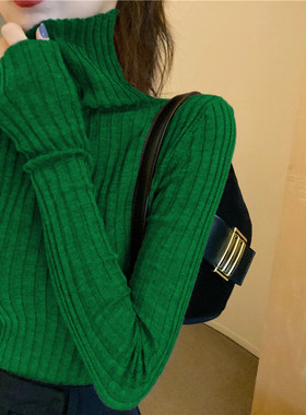 羊毛高领薄毛衣洋气内搭紧身上衣