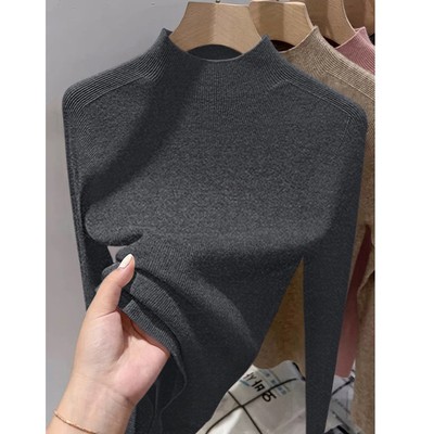 无缝针织羊毛打底衫女高级感毛衣