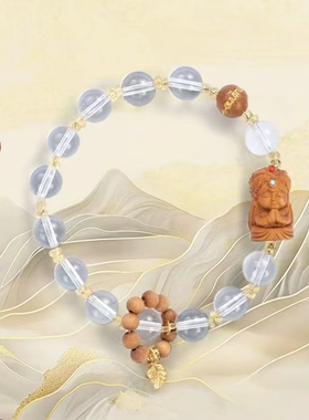 景区文创新款大有钱途老山檀扎ji娘娘新中式国风手串 3607